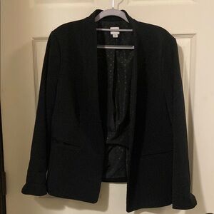 J. Crew Black Tailored Blazer with Lapel Collar